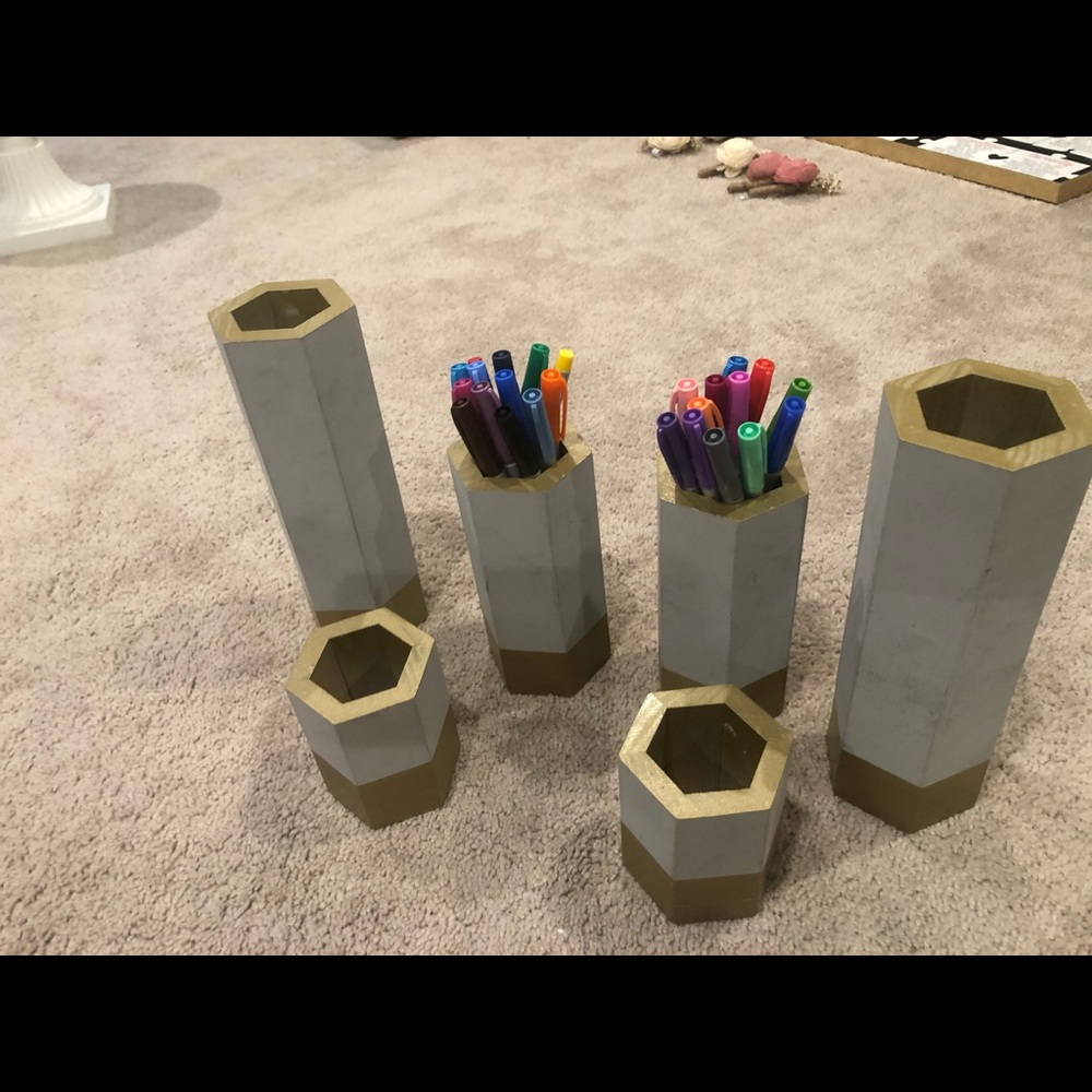 Hexagon pencil holders